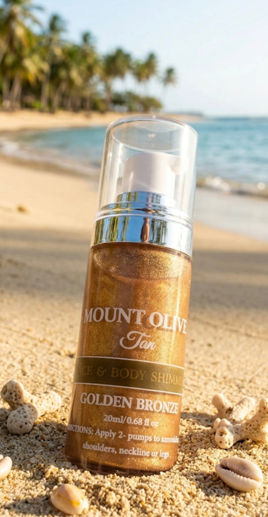 Mount Olive Tan Face & Body Shimmer Golden Bronze 20ml