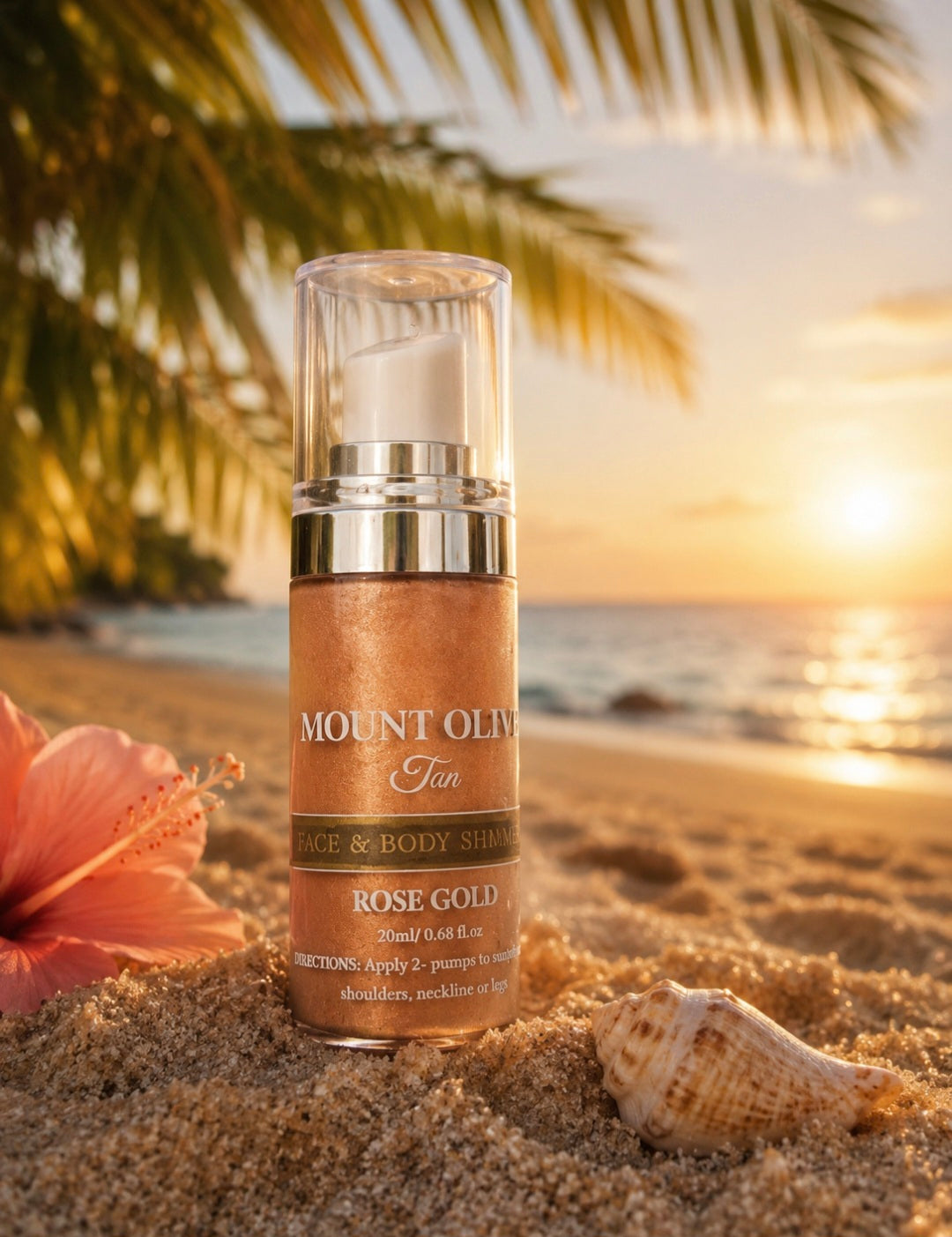 Mount Olive Tan Rose Gold Face & Body Shimmer Highlighter